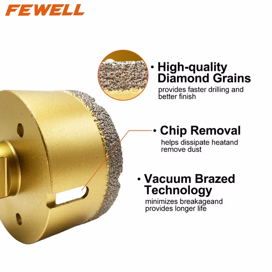 Utensili per seghe a tazza per marmo granito, trapano brasato a secco con filettatura M14
